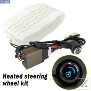 車用ヒーター付きステアリングホイールカバーヒーター DIYキット パッド 冬用 ブルーランプスイッチ ハンドウォーマー 12V 内装 汎用 トラック バン 部品 カ