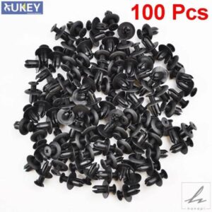 100 X 8MM穴 オートクリップ 車 バンパー ドア トリム パネル プラスチック リベット フロント ダンパー フェンダー ファスナー プッシュピン クリップ 部品