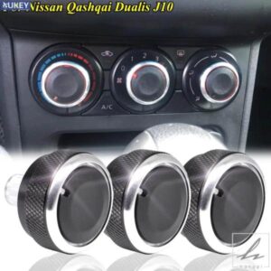 日産 キャシュカイ 2006-2013用 3個セット 合金 エアコンノブ ACノブ ヒートコントロールスイッチ ボタンノブ カースタイリング部品 カスタムパーツ アクセ