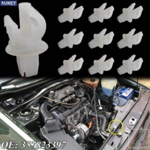 10個 フードボンネット ロッドプロップ サポート ファスナー クリップ リテーナー クランプ VW ジェッタ ポロ ゴルフ トランスポーター T4 T5 ビートル 3578
