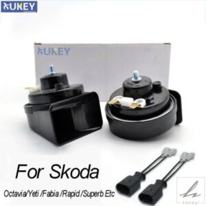 12V 125DB 410/510HZ 高低音カタツムリホーン ペア防水 オートホーン シュコダ ルームスター シティゴ コディアック 2015 - 18用部品 カスタムパーツ アクセ