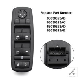 車フロント左パワーマスターウィンドウスイッチ ダッジ デュランゴ ジープ グランドチェロキー 2011 2012 2013 68030823AB 68030823AD 68030823AE 部品 カス