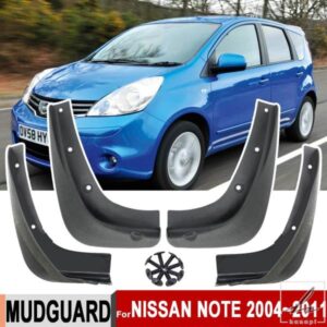 日産 ノート E11 1代目 2004 - 2011 年式用 マッドフラップ スプラッシュガード 4枚セット マッドフラップ フロント リアホイール タイヤカバー プロテクタ