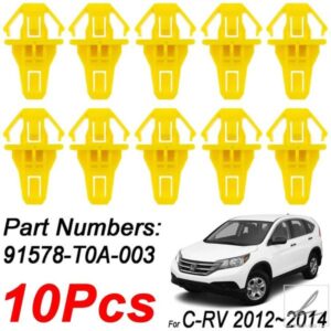 10個 ナイロン製 車用 ファスナー バンパー モールディングクリップ ホンダ CR-V 2012 2013 2014 91578-T0A-003 イエロー 部品 カスタムパーツ アクセサリー