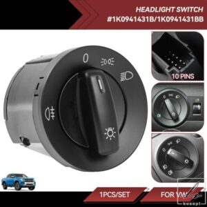 車用ヘッドスイッチ フォグランプ ノブライト コントロールスイッチ 1K0941431B 1K0941431BB VW ゴルフ MK5 MK6 GTI ジェッタ ティグアン パサート B6 トゥ
