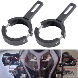 補助LEDバイクライトブラケット モトスポットライトホルダー バイクヘッドライトサポート フロントフォークブラケットクランプ固定部品 カスタムパーツ アク