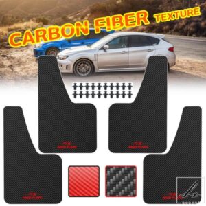 車用 汎用 ブラック レッド カーボンエフェクト スプラッシュガード マッドフラップモールド マッドガードフェンダーカバー フロント リア スタイリングアク