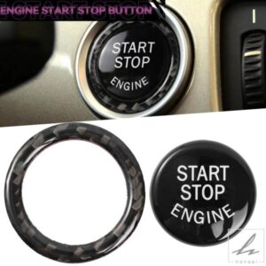 自動車アクセサリー カーボン エンジン スタート/ストップスイッチボタン カバートリムリング付き BMW E90 E92 E93 X1 X3 X5 X6 Z4用 カースタイリング部品