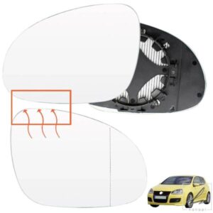車用 左右サイドバックミラー ホワイトガラスヒーター付き VW ゴルフ 5 MK5 ジェッタパサート B6 2006 - 2009 カーパーツ リアビュー部品 カスタムパーツ ア