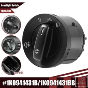 10ピン 1K0941431B 1K0941431BB ヘッドライト フォグランプ ノブ コントロールスイッチ VW ゴルフ MK5 MK6 ジェッタ ティグアン パサート B6 CC トゥーラン