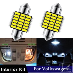 車用ホワイトLEDインテリア読書ドームライト VW ポロ ゴルフ 8 5 6 7 パサート B5 B6 ティグアン ジェッタ トゥーラン キャビンマップバルブ 31MM フェスト