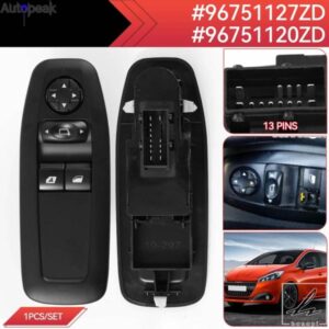 車用電動パワーウィンドウマスタースイッチレギュレーターボタン 96751127ZD 96751120ZD プジョー 208 2008 3008 5008 2018 アクセサリー 部品 カスタムパー