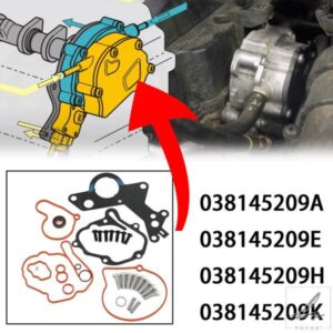 真空タンデム燃料ポンプガスケットシールリペアキット AUDI A4 A6 VW BORA CADDY GOLF PASSAT TOURAN 1.9 2.0 TDI 038145209A 038145209E用 部品 カスタムパ