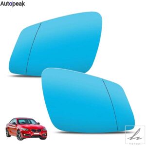 左右サイドミラーガラス ブルー 貼り付け式 リアビュー リアビュー凸型 広角 粘着剤付き BMW X1 F20 F21 F22 F30 F34 F10 F07用 部品 カスタムパーツ