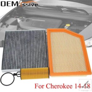 車内エアオイルフィルターコンボセット ジープ チェロキー 2014 - 18 3.2L 3239CC V6 52022376AA 68191349AC K68223044AA 部品 カスタムパーツ アクセサリー