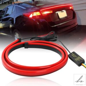 車用LEDリアブレーキライトストリップ ハイマウントブレーキストップウィンカーライト 自動ランニングハザード運転DRLテールランプ 100CM 12V 部品 カスタム