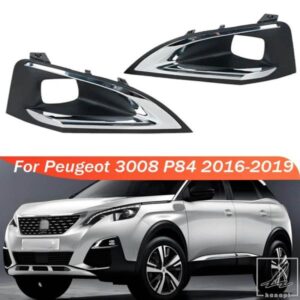 車用フロントバンパーフォグランプライトトリムカバー プジョー 3008 P84 2016 2017-2019 フロントフレームリッドベゼルフード 9817136777 1806095X 部品 カ