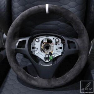 車用ステアリングホイール編み込みカバー カスタム滑り止めスエードレザー BMW M SPORT M3 E90 E91 E92 E93 E87 E81 E82 E88 X1 E84用 部品 カスタムパーツ