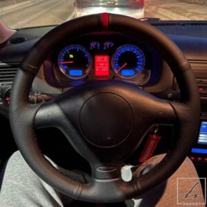 編み込みカーステアリングホイールカバー 滑り止め人工革 フォルクスワーゲン VW ゴルフ 4 MK4 パサート B5 セアト レオン ポロ アクセサリー用 部品 カスタ