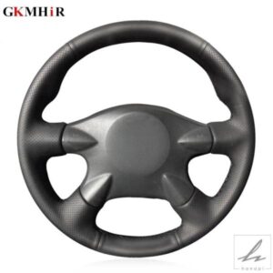 日産アルメーラN16エクストレイルT30プリメーラP12テラノ2パスファインダーパラディン用ブラック人工革ステアリングホイールカバー 部品 カスタムパーツ