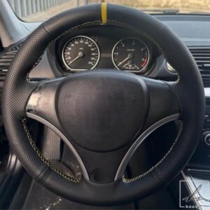 滑り止めレザーステアリングホイール編み込みカーステアリングホイールカバー BMW X1 E84 E87 E81 E82 E88 E90 E91 E92 E93 カーアクセサリー 部品 カスタム