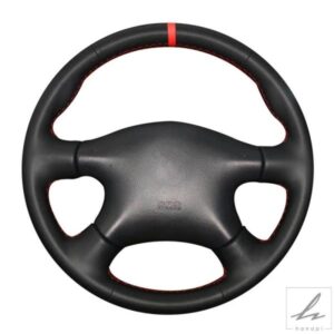 滑り止めブラック本革編み込みカーステアリングホイールカバー 日産アルメーラ N16 エクストレイル T30 パラディン テラノ 2 インフィニティ M45用 部品 カ