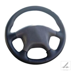 滑り止めアクセサリー ブラック人工革編み込み車用ステアリングホイールカバー 三菱パジェロ 旧型三菱パジェロスポーツ用 部品 カスタムパーツ アクセサリー