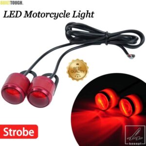 汎用LEDオートバイライトフラッシュイーグルアイライト12Vフォグランプ補助ヘッドライトレッドストロボウィンカーハザード灯 部品 カスタムパーツ