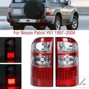 日産パトロール Y61 1997-2004 LEDリアバンパーテールライト ブレーキストップハザードウィンカーリフレクターランプ テールライト テールランプ 2個 部品