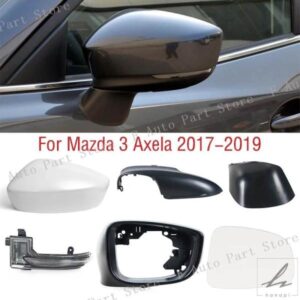 車用サイドミラー ウィンカーライト ランプレンズ ガラス バックミラーフレーム アンダーベースカバー マツダ 3 アクセラ M3 2017 2018 2019用 部品 カスタ