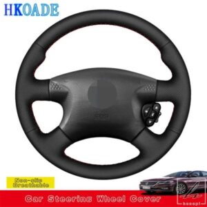 日産アルメーラN16エクストレイルT30テラノ2マイクラプリメーラ車内インテリア用DIYマイクロファイバーレザーステアリングホイールカバーカスタム 部品 カス