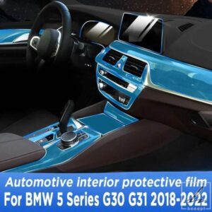 車内ドアセンターコンソールメディアダッシュボードナビゲーションTPU傷防止フィルムBMW 5シリーズG30 G31 2018-2022用 部品 カスタムパーツ アクセサリー