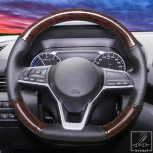 日産エクストレイルキャシュカイ2017-2019ローグスポーツキックスマイクラ2017-2019リーフ2018-2019用DIYカーステアリングホイールカバーカスタム 部品 カス