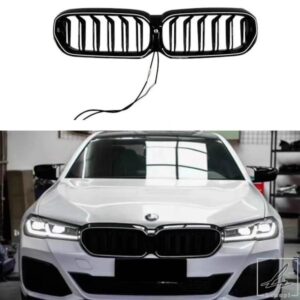 新デザイン 2021 - 23 BMW 5シリーズ G30 G38 G31 フェイスリフト LCI キドニーグリル LEDライト レーシンググリル 発光グリル 部品 カスタムパーツ