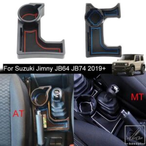 車用センターコンソールカップフォンカードホルダー収納ボックスギアシフトトレイオーガナイザーアクセサリーAT/MTモデル スズキジムニー 2019+用 部品 カス