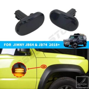車用サイドマーカー 2列 ランニングLEDライト 水流式ウィンカーランプ ダイナミックウィンカー スズキ ジムニー JB64 JB74 2019+用 部品 カスタムパーツ