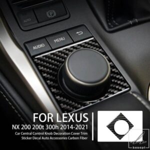 車用セントラルコントロールノブ装飾カバートリムステッカーデカールカーボンインテリアレクサスNX 200 200T 300H 2014-202アクセサリー 部品 カスタムパー