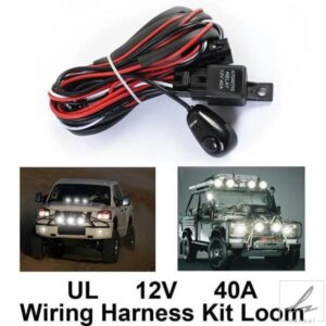 汎用LEDライトバー配線ハーネスキット300W 2リード 16 AWG LED配線ハーネス 12V 40A リレーオンオフスイッチ配線ハーネス 部品 カスタムパーツ アクセサリー