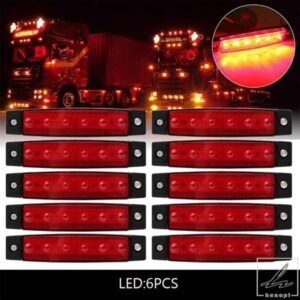 10個 12V サイドマーカーライト ABSインジケーター リアテールパーキングライト 6 LEDライトビーズ ほとんどの車バストラックに汎用フィット 部品 カスタム