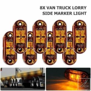 12V/24V 4/8個 2LED 車用サイドマーカーライト インジケーター アンバーレッド アウターウィンカーランプ 汎用 車 トレーラー トラック 大型トラック用 部品
