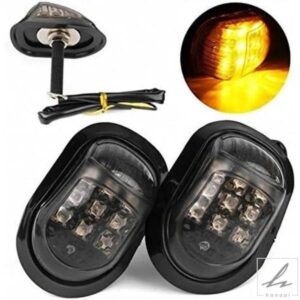 12V 2個 バイク用 LED ウィンカーライト フラッシュマウント スモークインジケーター ウィンカーライト アクセサリー 部品 カスタムパーツ アクセサリー
