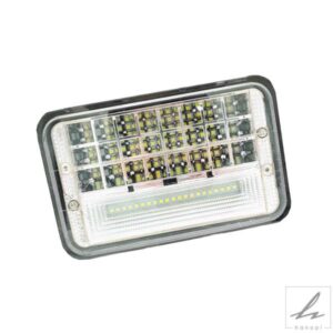 1 個の 6000K LED 作業灯合金製スクエア LED ハウジング作業灯4X6 ヘッドライト付き車とバイク用 部品 カスタムパーツ アクセサリー