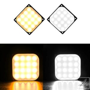12/24V フラッシュスクエアストロボスコープ 16 LED 車用ストロボハザード灯 緊急用サイドマーカーランプ パーキング灯 トラック用懐中電灯 部品 カスタムパ