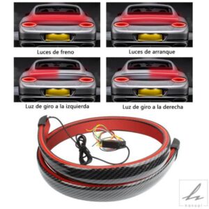 車用ブレーキウィンカーハザード信号フレキシブルLEDストリップリアテールランニングリバースダブルフラッシュライトレッド 部品 カスタムパーツ