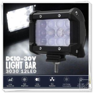 防水デイライトランニングランプ 12LED 36W エクセリアワークライト カーヘッドライト オフロード フォグランプ RV キャンピングカーアクセサリー 汎用 部品