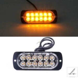 1 * 車トラックサイドマーカー信号表示灯 12LED 車緊急ハザードフラッシュストロボライト 自動アウターライト ホワイト/イエロー 部品 カスタムパーツ