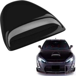 汎用カーエアフローインテークフードスクープベントボンネット装飾カバーレーシングスタイル光沢ブラックボンネットベントフロントエンジンカバー 部品 カス