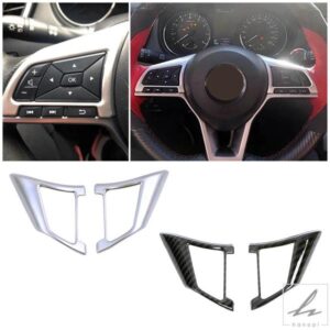 日産ノート 2018 2020 車用 ステアリングホイール スイッチボタン スパンコールカバー 内装装飾トリムアクセサリー マットシルバー ステッカー 部品 カスタ