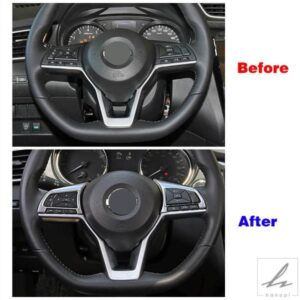 日産マイクラ 2017 2020 車内装飾アクセサリー ステアリングホイールスイッチボタン スパンコールカバートリム マットシルバーステッカー 部品 カスタムパー
