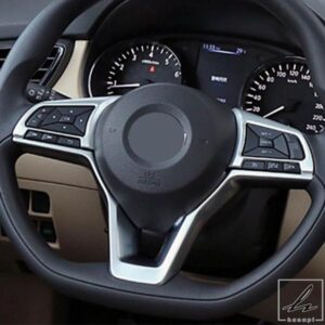 日産セントラ 2020 2021 車用ステアリングホイールスイッチボタン スパンコールカバー 内装装飾トリムアクセサリー マットシルバーステッカー 部品 カスタム